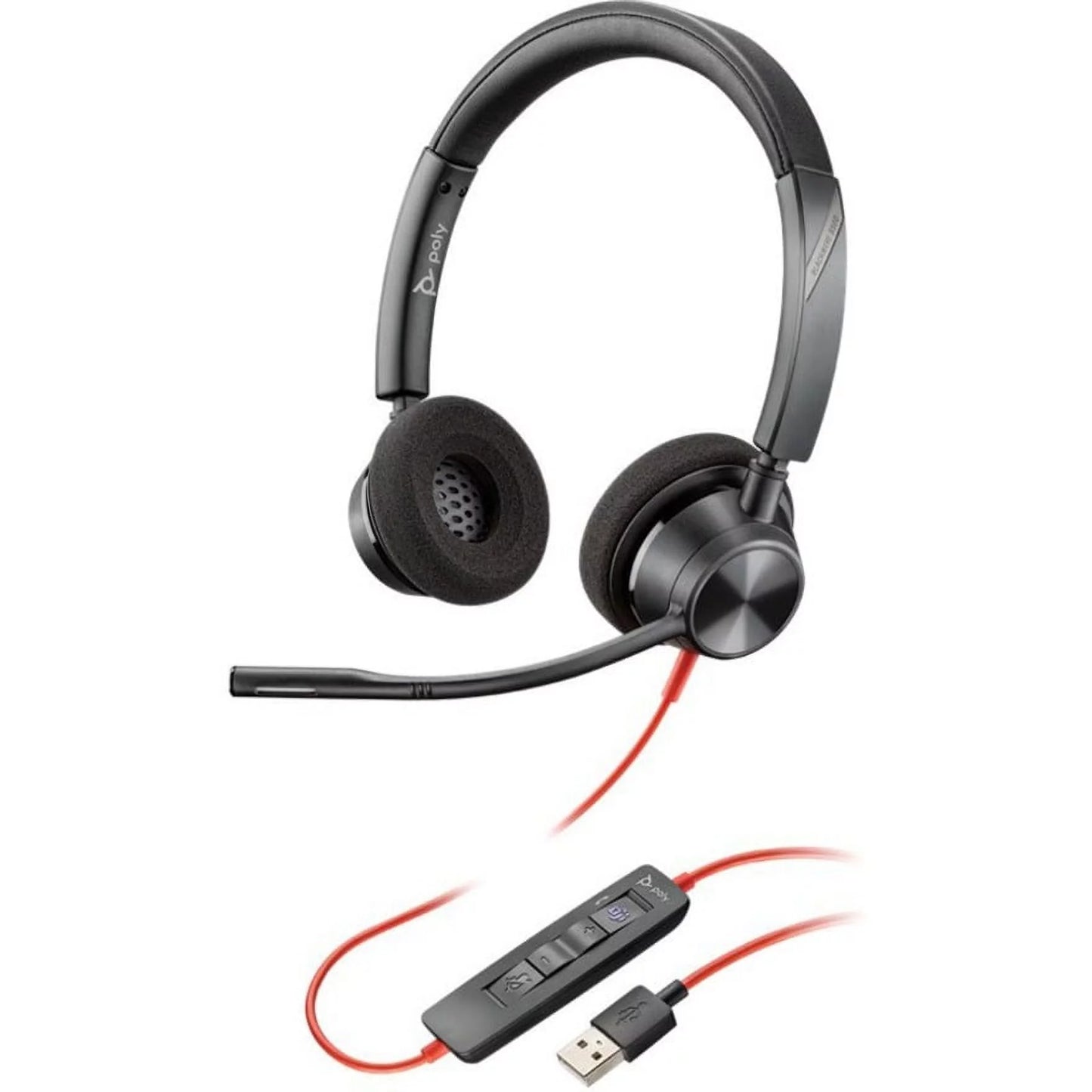 Poly Blackwire Noise Cancellation Headset, USB-A, Black